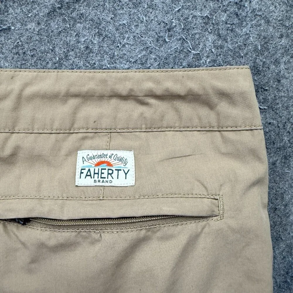 Faherty All Day Shorts Drawstring Men 36 Beige Stretch 9